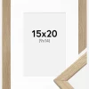Ramme Stilren Eg 15x20 cm - Passepartout Hvid 10x15 cm
