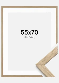Ramme Stilren Eg 55x70 cm - Passepartout Hvid 45,7x61 cm