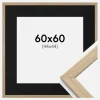 Ramme Stilren Eg 60x60 cm - Passepartout Sort 45x45 cm