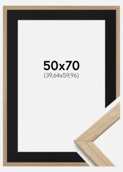 Ramme Stilren Eg 50x70 cm - Passepartout Sort 16x24 inches