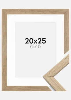 Ramme Stilren Eg 20x25 cm - Passepartout Hvid 15x20 cm
