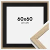 Ramme Stilren Eg 60x60 cm - Passepartout Sort 50x50 cm