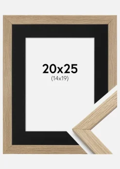Ramme Stilren Eg 20x25 cm - Passepartout Sort 15x20 cm