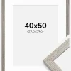 Ramme Stilren Grå Eg 40x50 cm - Passepartout Hvid 12x16 inches