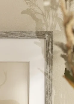 Ramme Stilren grå Eg 50x70 cm - Passepartout Hvid 16x23 inches