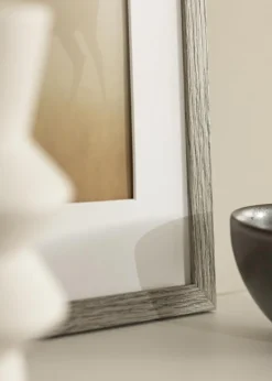 Ramme Stilren grå Eg 70x100 cm - Passepartout Hvid 60x90 cm