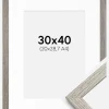 Ramme Stilren grå Eg 30x40 cm - Passepartout Hvid 21x29,7 cm