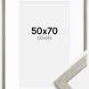 Ramme Stilren grå Eg 50x70 cm - Passepartout Hvid 33x56 cm