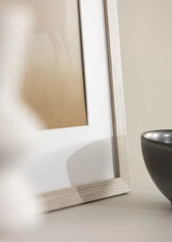 Ramme Stilren Greige Eg 60x80 cm - Passepartout Hvid 50x70 cm