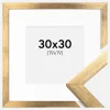 Ramme Stilren Guld 30x30 cm - Passepartout Hvid 20x20 cm