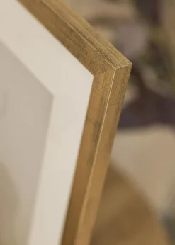 Ramme Stilren Guld 20x25 cm - Passepartout Hvid 5x7 inches