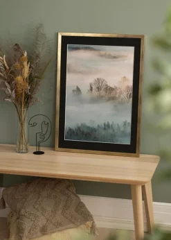 Ramme Stilren Guld 24x30 cm - Passepartout Sort 18x24 cm