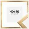 Ramme Stilren Guld 40x40 cm - Passepartout Hvid 10x10 inches