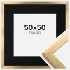 Ramme Stilren Guld 50x50 cm - Passepartout Sort 35x35 cm