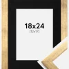 Ramme Stilren Guld 18x24 cm - Passepartout Sort 13x18 cm