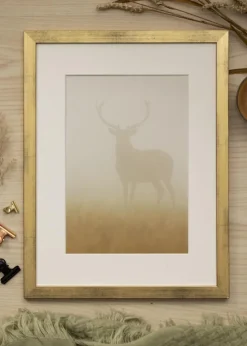 Ramme Stilren Guld 60x80 cm - Passepartout Hvid 50x70 cm