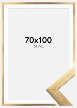 Ramme Stilren Guld 70x100 cm - Passepartout Hvid 62x93 cm