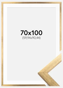 Ramme Stilren Guld 70x100 cm - Passepartout Hvid 24x36 inches