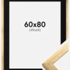 Ramme Stilren Guld 60x80 cm - Passepartout Sort 50x65 cm