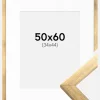 Ramme Stilren Guld 50x60 cm - Passepartout Hvid 35x45 cm