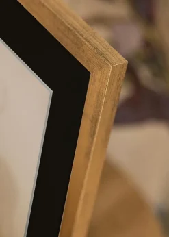 Ramme Stilren Guld 42x59,4 cm (A2) - Passepartout Sort 25x38 cm