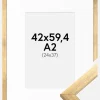 Ramme Stilren Guld 42x59,4 cm (A2) - Passepartout Hvid 25x38 cm