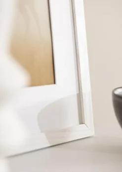 Ramme Stilren hvid Eg 40x50 cm - Passepartout Hvid 12x16 inches