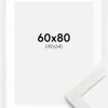 Ramme Stilren hvid Eg 60x80 cm - Passepartout Hvid 50x65 cm