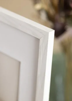 Ramme Stilren Hvid Eg 60x80 cm - Passepartout Hvid 50x70 cm