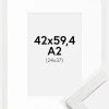 Ramme Stilren Hvid Eg 42x59,4 cm - Passepartout Hvid 25x38 cm
