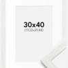 Ramme Stilren hvid Eg 30x40 cm - Passepartout Hvid 8x12 inches