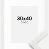 Ramme Stilren hvid Eg 30x40 cm - Passepartout Hvid 20x28 cm