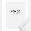 Ramme Stilren hvid Eg 40x50 cm - Passepartout Hvid 30x40 cm