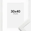 Ramme Stilren hvid Eg 30x40 cm - Passepartout Hvid 20x30 cm