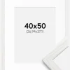 Ramme Stilren Hvid Eg 40x50 cm - Passepartout Hvid 11x15 inches