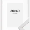 Ramme Stilren Hvid 30x40 cm - Passepartout Hvid 20x30 cm