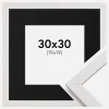 Ramme Stilren Hvid 30x30 cm - Passepartout Sort 20x20 cm