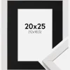 Ramme Stilren Hvid 20x25 cm - Passepartout Sort 13x19,5 cm