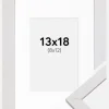 Ramme Stilren Hvid 13x18 cm - Passepartout Hvid 9x13 cm