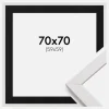 Ramme Stilren Hvid 70x70 cm - Passepartout Sort 60x60 cm