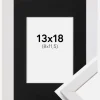 Ramme Stilren Hvid 13x18 cm - Passepartout Sort 9x12 cm