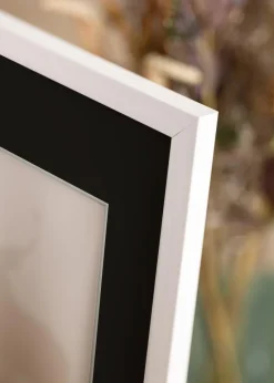 Ramme Stilren Hvid 13x18 cm - Passepartout Sort 9x12 cm