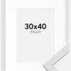 Ramme Stilren Hvid 30x40 cm - Passepartout Hvid 20x28 cm