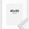 Ramme Stilren Hvid 40x50 cm - Passepartout Hvid 27x35 cm