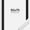 Ramme Stilren Hvid 50x70 cm - Passepartout Sort 42x59,4 cm (A2)