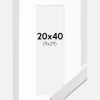 Ramme Stilren Hvid 20x40 cm - Passepartout Hvid 10x30 cm