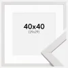 Ramme Stilren Hvid 40x40 cm - Passepartout Hvid 30x30 cm