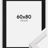 Ramme Stilren Hvid 60x80 cm - Passepartout Sort 50x65 cm
