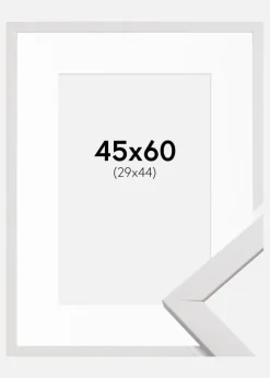 Ramme Stilren Hvid 45x60 cm - Passepartout Hvid 30x45 cm