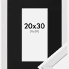 Ramme Stilren Hvid 20x30 cm - Passepartout Sort 10x20 cm
